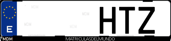 Imágen de matrícula de coche con letras HTZ de España