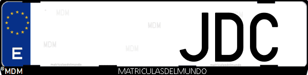 Imágen de matrícula de coche con letras JDC de España
