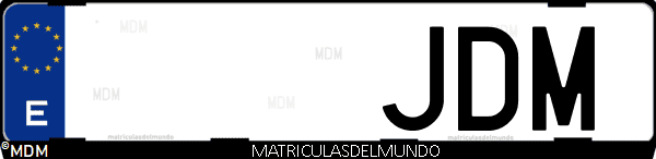 Imágen de matrícula de coche con letras JDM de España
