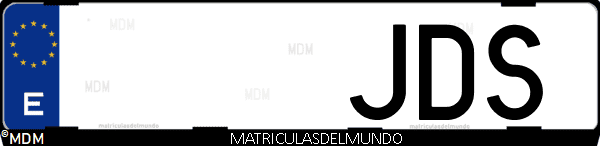 Imágen de matrícula de coche con letras JDS de España
