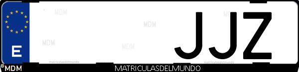 Imágen de matrícula de coche con letras JJZ de España