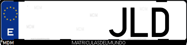 Imágen de matrícula de coche con letras JLD de España