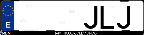 Imágen de matrícula de coche con letras JLJ de España