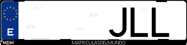 Imágen de matrícula de coche con letras JLL de España