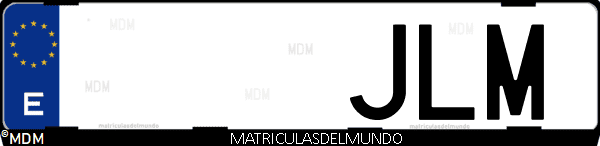 Imágen de matrícula de coche con letras JLM de España