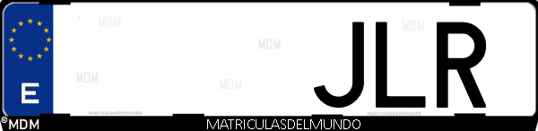 Imágen de matrícula de coche con letras JLR de España