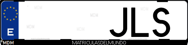 Imágen de matrícula de coche con letras JLS de España