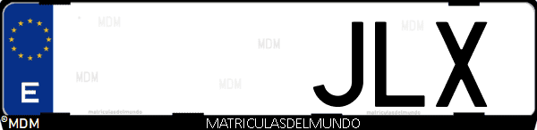 Imágen de matrícula de coche con letras JLX de España