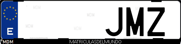 Imágen de matrícula de coche con letras JMZ de España