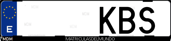 Imágen de matrícula de coche con letras KBS de España