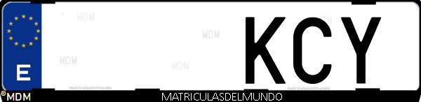 Imágen de matrícula de coche con letras KCY de España