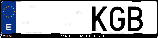 Imágen de matrícula de coche con letras KGB de España