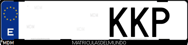 Imágen de matrícula de coche con letras KKP de España