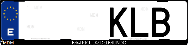 Imágen de matrícula de coche con letras KLB de España