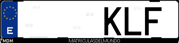 Imágen de matrícula de coche con letras KLF de España