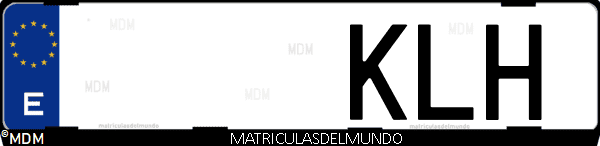 Imágen de matrícula de coche con letras KLH de España