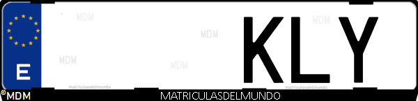 Imágen de matrícula de coche con letras KLY de España