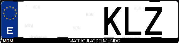 Imágen de matrícula de coche con letras KLZ de España