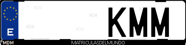 Imágen de matrícula de coche con letras KMM de España