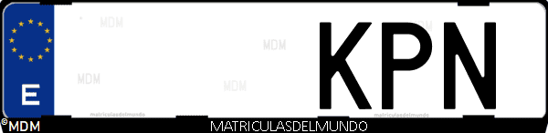 Imágen de matrícula de coche con letras KPN de España