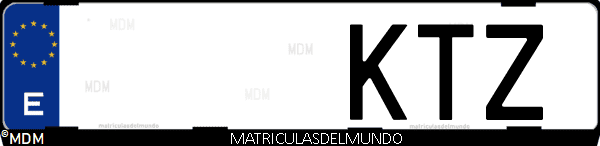 Imágen de matrícula de coche con letras KTZ de España