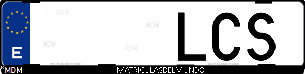 Imágen de matrícula de coche con letras LCS de España