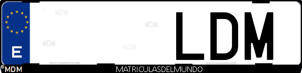Imágen de matrícula de coche con letras LDM de España
