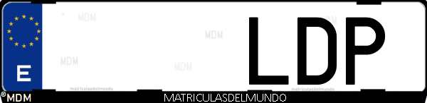 Imágen de matrícula de coche con letras LDP de España
