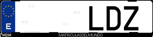 Imágen de matrícula de coche con letras LDZ de España