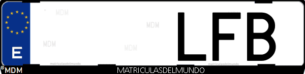 Imágen de matrícula de coche con letras LFB de España