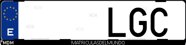 Imágen de matrícula de coche con letras LGC de España