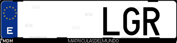 Imágen de matrícula de coche con letras LGR de España