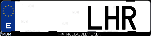 Imágen de matrícula de coche con letras LHR de España