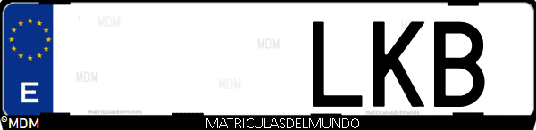 Imágen de matrícula de coche con letras LKB de España