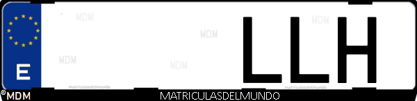 Imágen de matrícula de coche con letras LLH de España