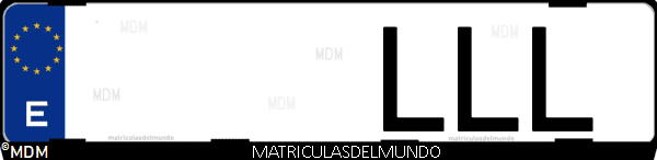 Imágen de matrícula de coche con letras LLL de España