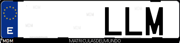 Imágen de matrícula de coche con letras LLM de España
