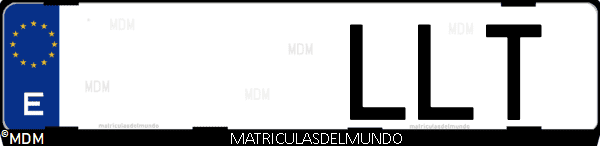 Imágen de matrícula de coche con letras LLT de España