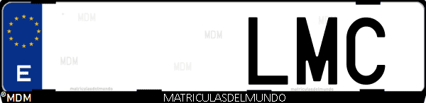 Imágen de matrícula de coche con letras LMC de España