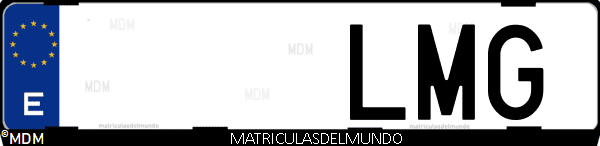Imágen de matrícula de coche con letras LMG de España