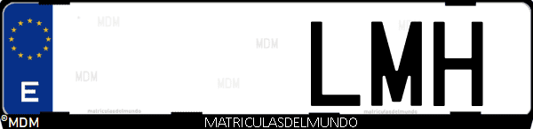 Imágen de matrícula de coche con letras LMH de España