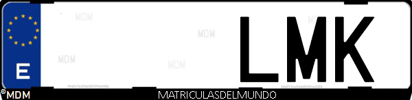 Imágen de matrícula de coche con letras LMK de España