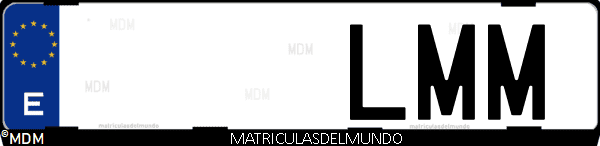 Imágen de matrícula de coche con letras LMM de España