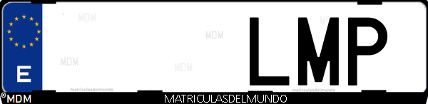 Imágen de matrícula de coche con letras LMP de España
