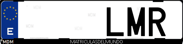 Imágen de matrícula de coche con letras LMR de España