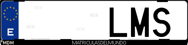 Imágen de matrícula de coche con letras LMS de España