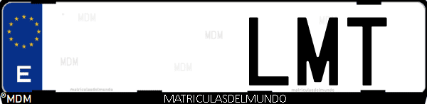 Imágen de matrícula de coche con letras LMT de España
