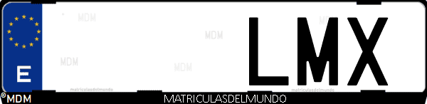 Imágen de matrícula de coche con letras LMX de España