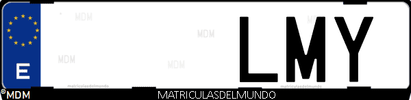 Imágen de matrícula de coche con letras LMY de España