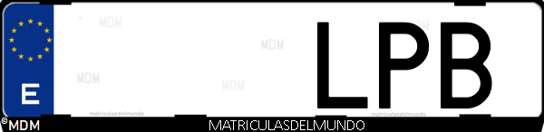 Imágen de matrícula de coche con letras LPB de España